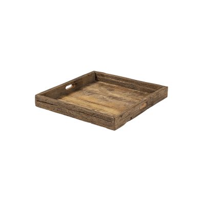 Carson (Small) 24L x 24W Brown Reclaimed Wood Tray
