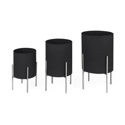 Claypoole (Set of 3) Black Plant Stands