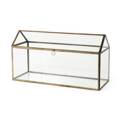 Hutt 16L x 6W x 9H Gold Glass Terrarium Box