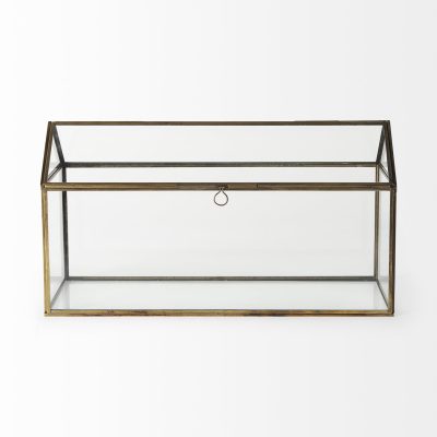 Alternative view of Hutt 16L x 6W x 9H Gold Glass Terrarium Box