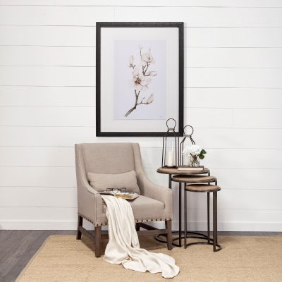 Alternative view of Glover (Set of 3) 20L x 20W Brown Wood Round Top W/Metal Nesting Accent Tables