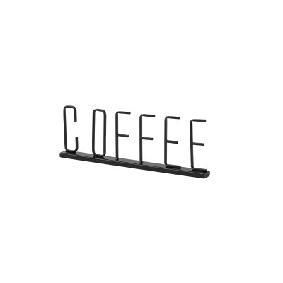 Coffee 15L x 1W Black Metal Sign