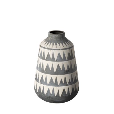 Delaney Large Gray Patterned Ceramic Vase
