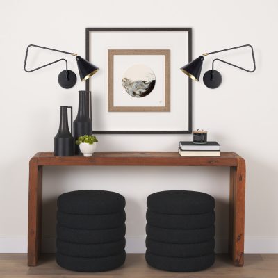 Alternative view of Cobalt 6L x 32W Black Metal Cone Shaped Swivel Wall Sconce