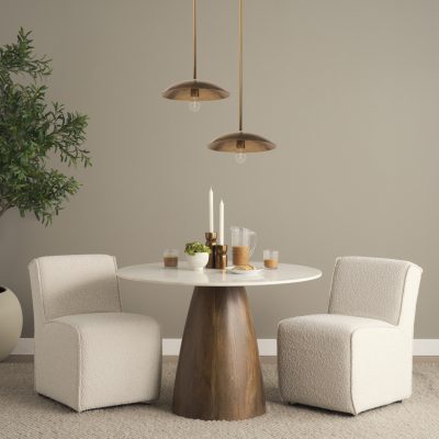 Alternative view of Garnet 13L x 13W Gold Hammered Metal Pendant Light