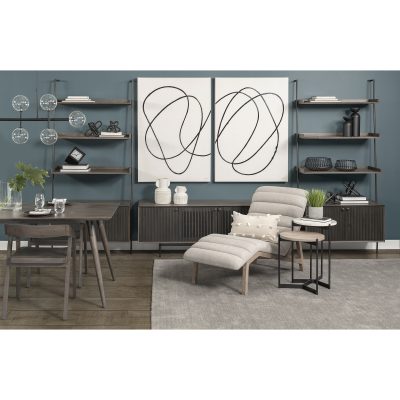 Alternative view of Pierre Beige Fabric Upholstered Armless Chaise Lounge Chair