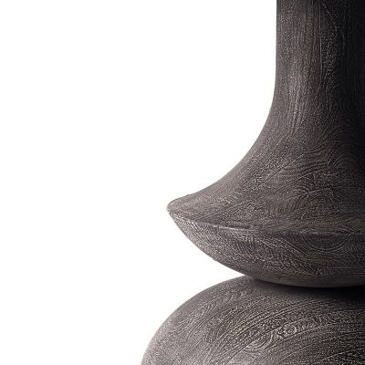 Alternative view of Crossman III 60L x 60W x 30H Dark Brown/Gray Solid Wood Base W/ Round Glass Top Dining Table