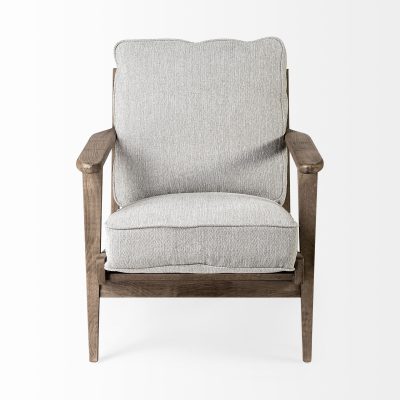 Alternative view of Olympus VI Frost Grey Fabric Wrapped Wooden Frame Accent Chair
