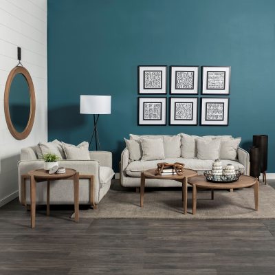 Alternative view of Roy I 84" Frost Gray Upholstered Three Seater Sofa