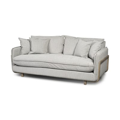 Roy I 84" Frost Gray Upholstered Three Seater Sofa
