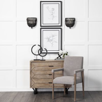 Alternative view of Tulane I (Small) 9L x 5W Black Beaded Broken Sphere Decorative Object