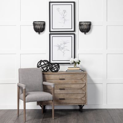 Alternative view of Earnhardt I Small 9L x 9W Black Wooden Beaded Orb