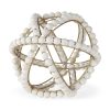 Espanlade II Large 11L x 11W White Wooden Beaded Orb 1 0068744 68677 A