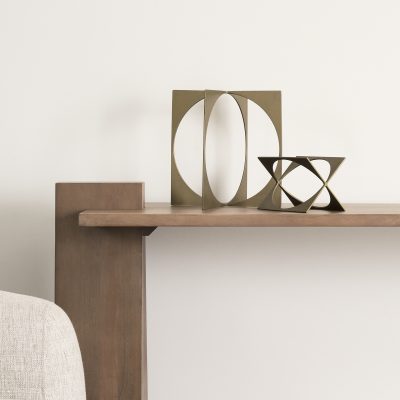 Alternative view of Lima I (Small) 6L x 6W Gold Geometric Decorative Object