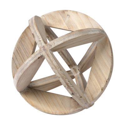 Bellatrix II (Large) 7L x 7W Natural Decorative Wooden Sphere