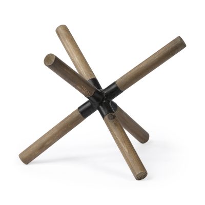 Stuhrling II (Large) 9L x 9W Brown Wood W/ Black Metal Jack