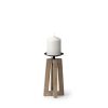 Astra Small Light Brown Wood Pedestal Base Table Candle Holder