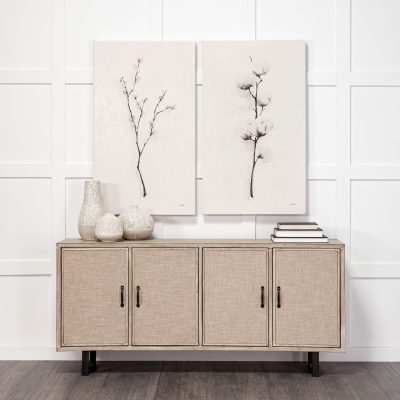 Alternative view of Jadiza II Medium White Glaze Floral Pattern Vase