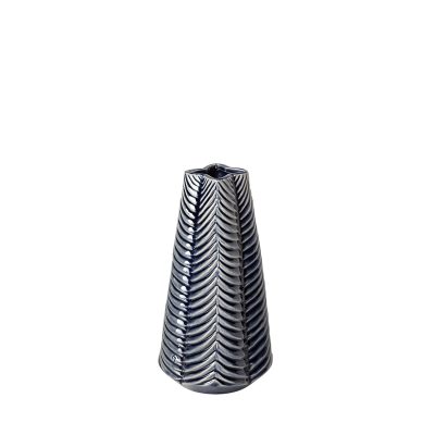 Bashir I Small Dark Navy Gloss Ceramic Vase