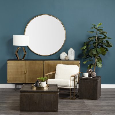 Alternative view of Moyer I (Small) 3L x 3W Gold Metal Hollow Decorative Orb