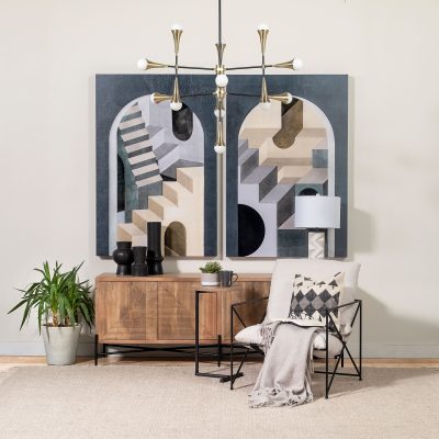 Alternative view of Decarlo II (43" x 41") Black/Gold Metal Multi-Arm Thirteen Light Chandelier