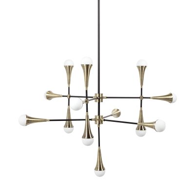 Decarlo II (43" x 41") Black/Gold Metal Multi-Arm Thirteen Light Chandelier