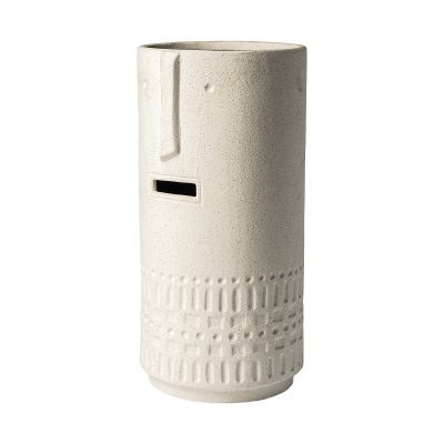 Jacob II Tall White Ceramic Smiling Face Vase