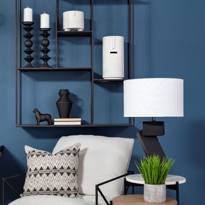 Alternative view of Candelero II Large Black Metal Grooved Table Candle Holder