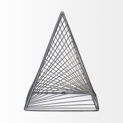 Alternative view of Risley 8L x 8W Gray Metal Triangular Decorative Object