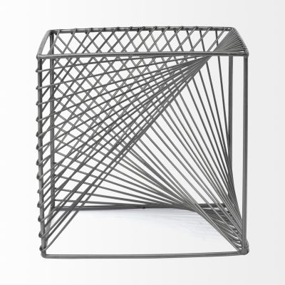 Alternative view of Rochon 8L x 8W Gray Metal Decorative Cube