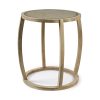 Hubbard I 22L x 22W Light Brown Wood Round Top W/Glass Accent Table 1 0027395 68502 A