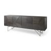 Darwin 80x17.5 Brown Solid Wood Gold Metal Base 4 Cabinet Door Sideboard 1 0027369 68472 A