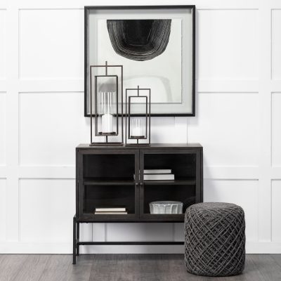 Alternative view of Albus I Large Black Metal Rectangular Table Candle Holder