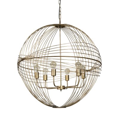 Chiron II 36L x 36W x 38H Gold Metal Globe Six Bulb Chandelier