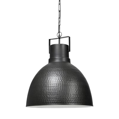 Minerva 19x22 Metallic Gray Hammered Detail Pendant Light