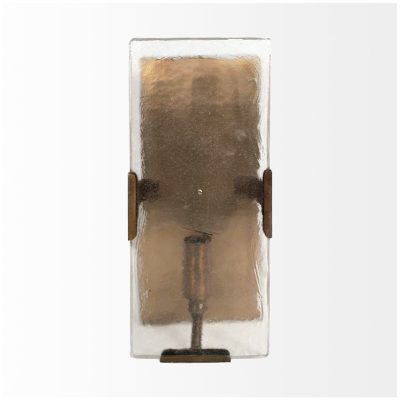 Alternative view of Gruber 4.5x12 Brass Toned Metal w/Frosted Glass Rectangular Wall Sconce