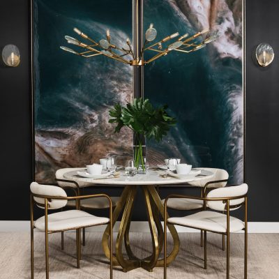 Alternative view of Rubeus I 5.5x 9 Brass Toned Metal w/Frosted Glass Circular Wall Sconce