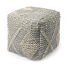 Brinket Gray/Cream Polyester Handwoven Square Pouf 1 0025199 68387 A