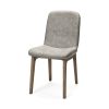 David Grey Fabric Wrap Medium Brown Wood Base Dining Chair 1 0025082 68318 A