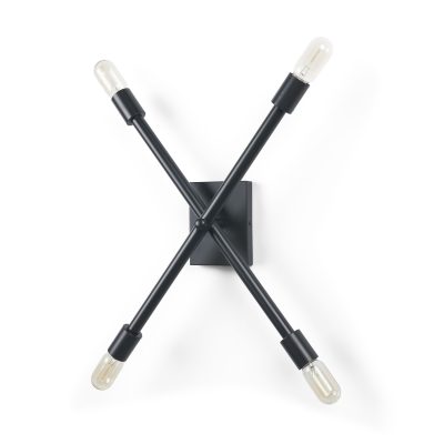 Xendi 4x25 Black Toned Metal Sputnik Wall Sconce