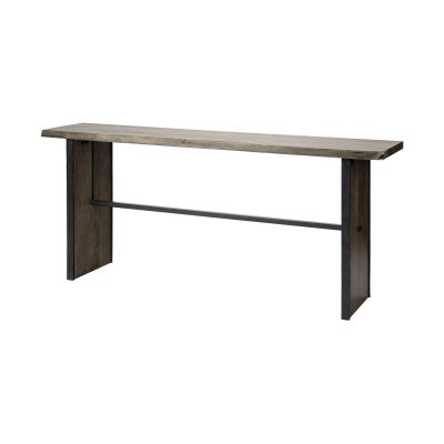 Ledger II 70L x 17W x 30H Live-Edge Wooden Brown Console Table