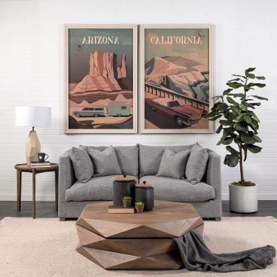 Alternative view of Arreto Hexagonal Hinged Solid Wood Top and Base Coffee Table