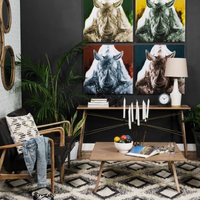 Alternative view of Kirby I 66L x 16W Brown Wooden Cross Braced Console Table