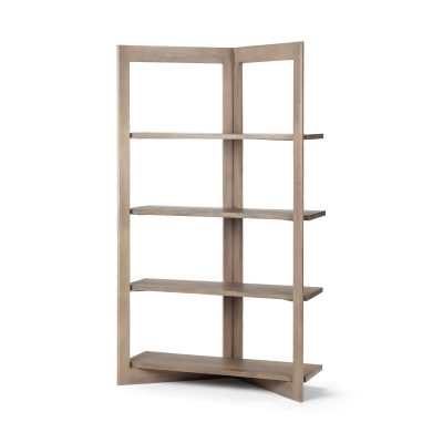 Turnbull I 42L x 16W x 72H Light Brown Wood Four Shelf Shelving Unit