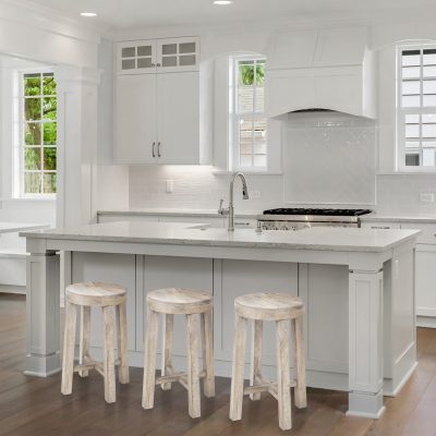 Alternative view of Brahma 26" Total Height White Washed Wood Stool