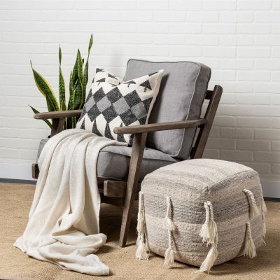 Alternative view of Olympus II Flint Gray Fabric Covered Wooden Frame Accent Chair