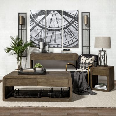 Alternative view of Raen (28.5"H) Gray Metal Octagonal Base w/Beige Shade Table Lamp