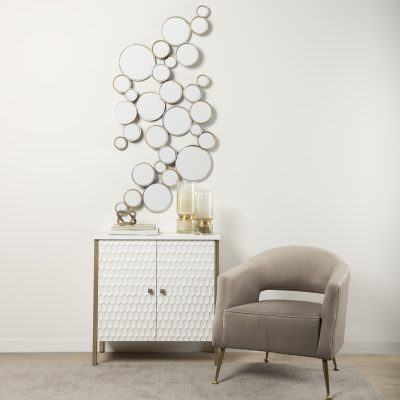 Alternative view of Adriatic II Large Brushed Gold Metal Glass Vase