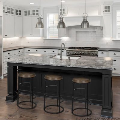 Alternative view of Neo 26.3" Seat Height Brown Wood Seat Black Metal Frame Stool