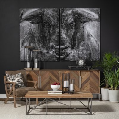 Alternative view of Velo II Large Black Metal Cylindrical Table Candle Holder